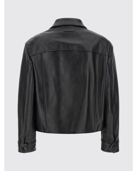 Marni Black Cropped Bicolor Suede Leather Jacket With Zip Closure