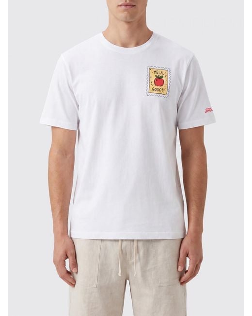 Mc2 Saint Barth White Printed Cotton T-Shirt for men