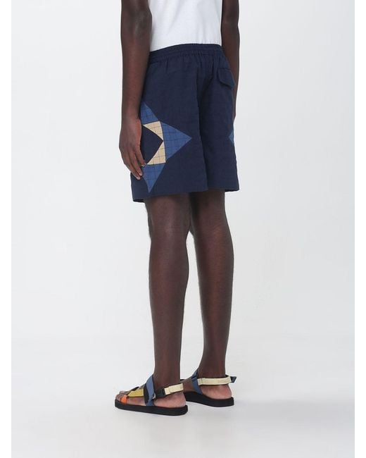 A.P.C. Blue Quilted Cotton And Linen Connor Shorts for men