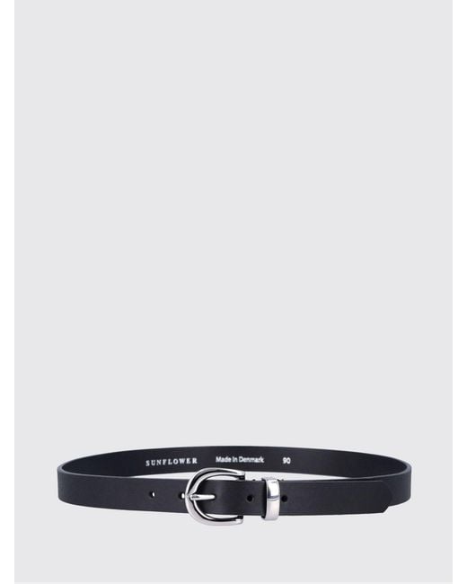 sunflower White Leather Belt for men