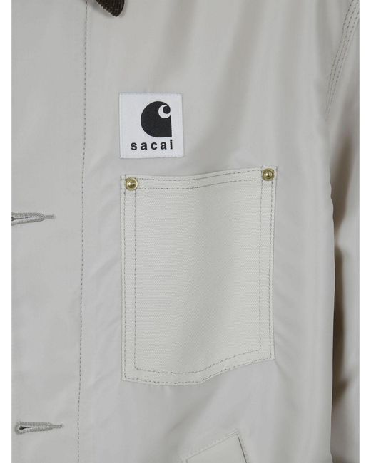 SACAI X CARHARTT WIP Gray Nylon Bomber Jacket for men