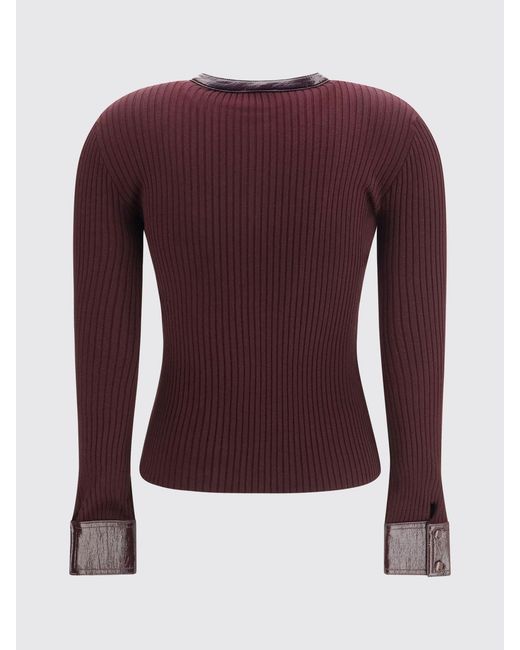 Courreges Purple CourrÈ Ges Slim Fit Ribbed Jersey Crewneck Cardigan