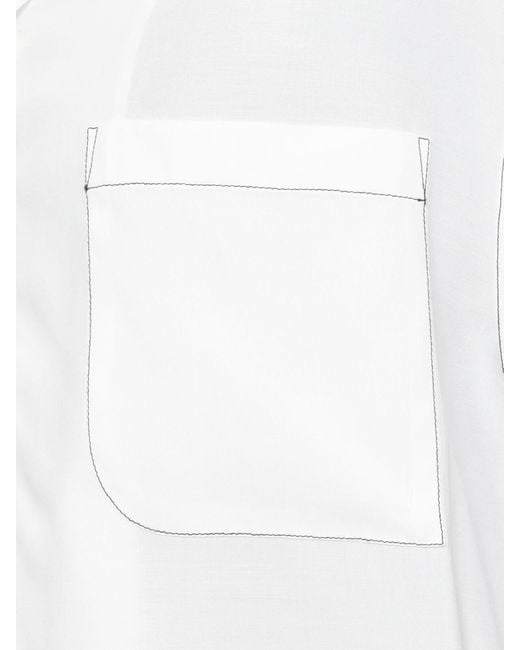 Lanvin White Rayon Shirt With Logo Print for men