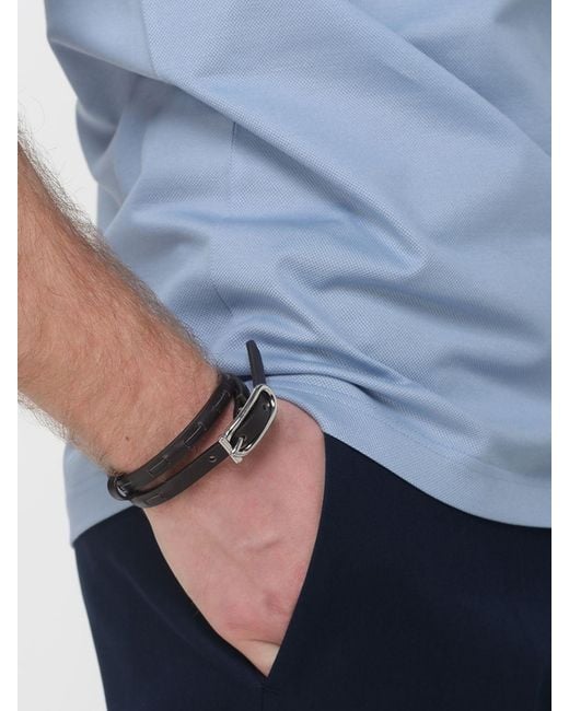 Ferragamo Gray Gancini Calfskin Bracelet for men