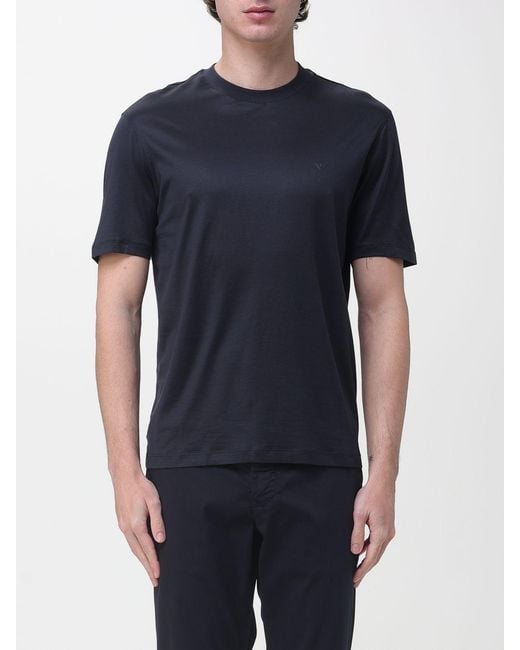 Emporio Armani Blue Basic Cotton Blend T-Shirt for men
