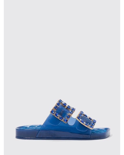 Twinset Blue Pvc Sandal With Rhinestones
