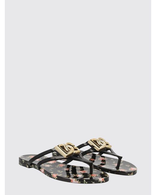Dolce & Gabbana White Dolce &Amp Gabbana Rubber Flip Flops With Dg Monogram