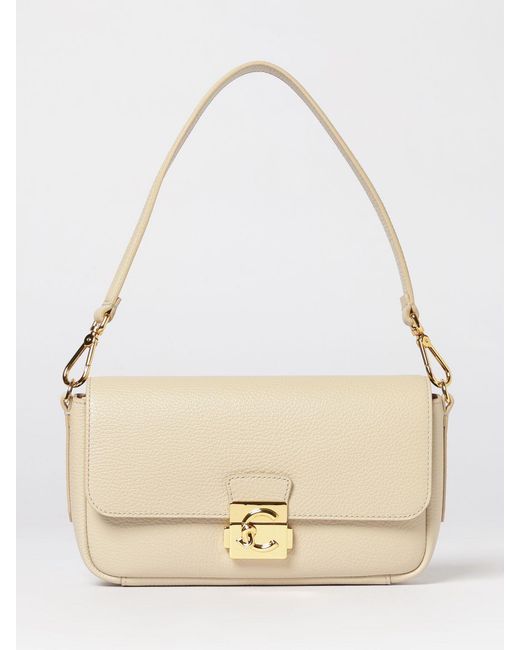 Coccinelle Natural C-Me Lock Medium Grained Leather Bag