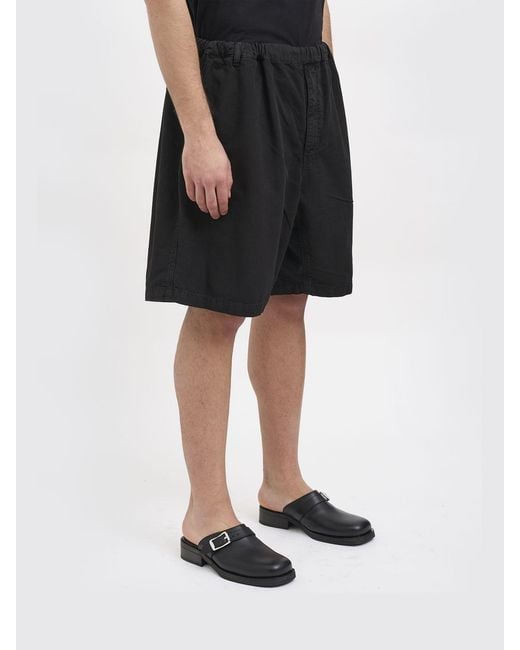 Paura Black Cotton Shorts for men
