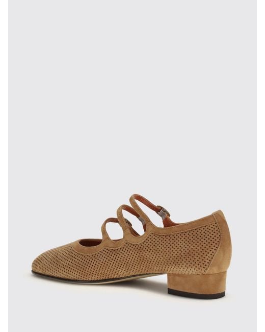 CAREL PARIS Brown Perforated Suede Mary Janes