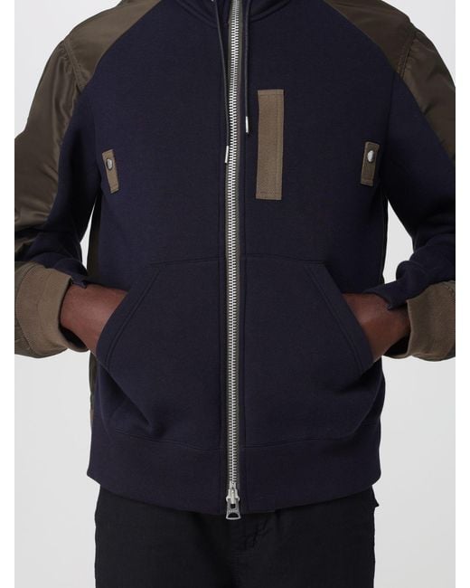 Sacai Blue Cotton Blend Hoodie for men