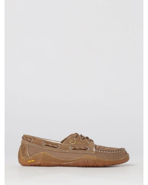 Murphy & Nye Brown Suede And Nylon Boat Shoes With Embroidered Logo for men