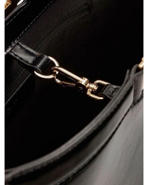 Elisabetta Franchi Black Naplak Effect Bucket Bag