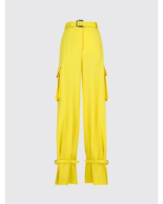 The Attico Yellow Twill Cargo Trousers