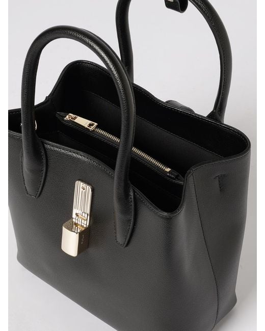 Furla Black Goccia Grained Leather Bag