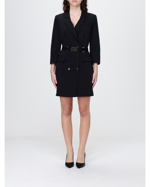Elisabetta Franchi Black Crepe Blazer Dress