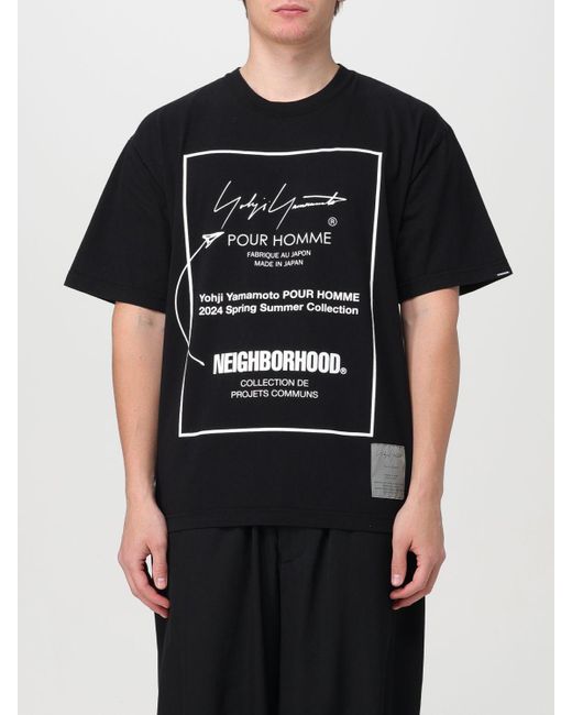 T-shirt in cotone con logo di Yohji Yamamoto in Black da Uomo