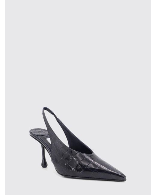 Jimmy Choo Blue Isa Croc-Effect Leather Slingback Pumps With High Heel