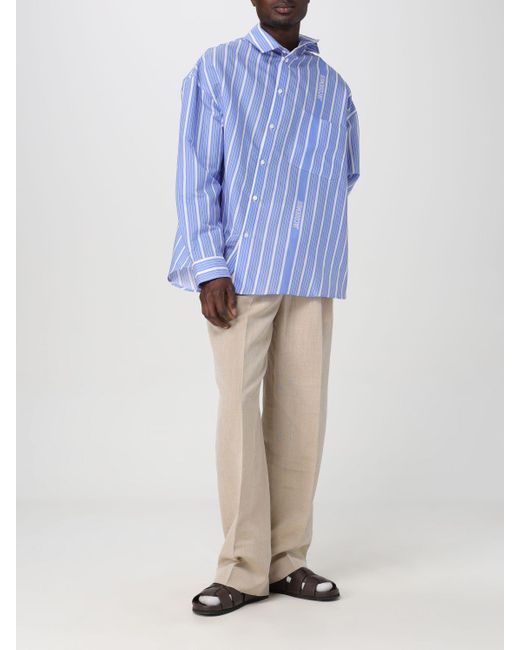 Jacquemus Blue Checked Shirt for men