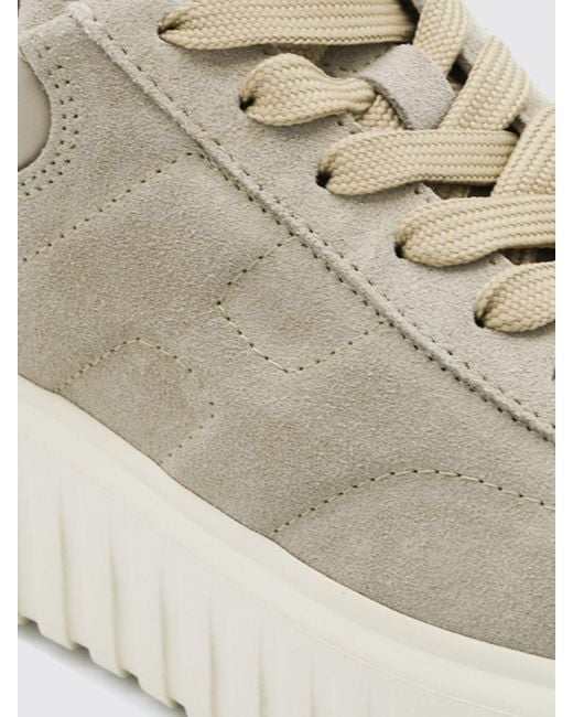 Hogan White H-Stripes Suede Platform Sneakers