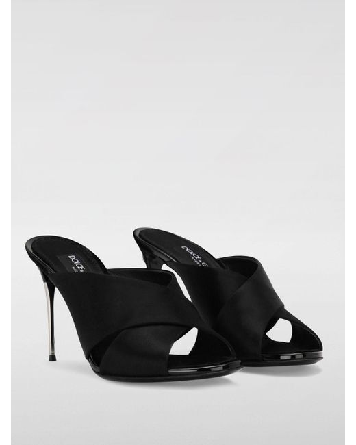 Mules in raso di seta di Dolce & Gabbana in Black