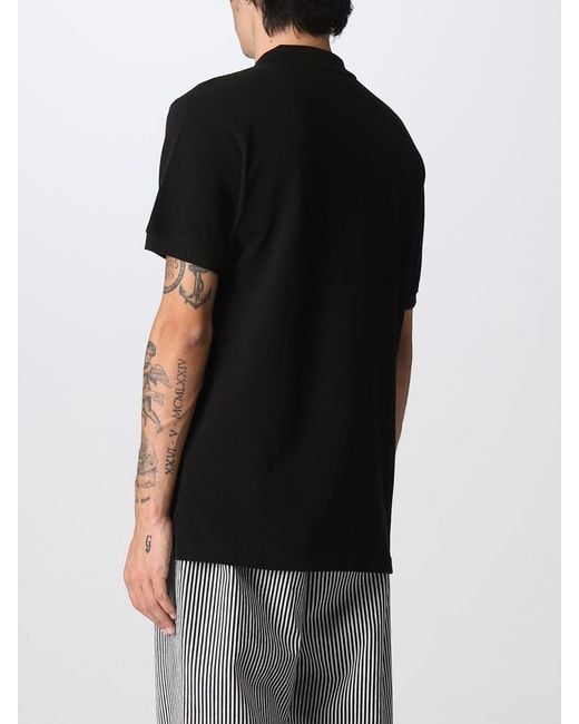 KENZO Black Boke Flower Crest Logo Polo T-shirt for men