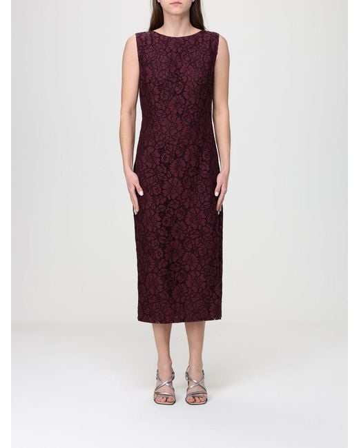 Pinko Purple Drupa Midi Lace Dress