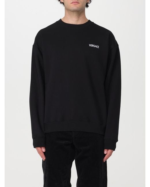 Versace Black Cotton Sweatshirt for men
