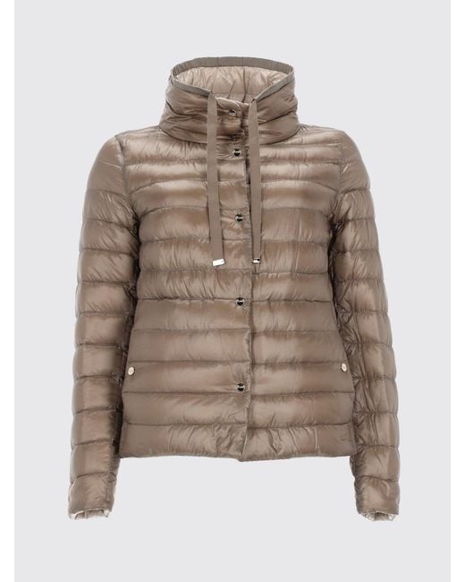 Herno Brown Short Reversible Quilted Ultra-Light Nylon Down Jacket