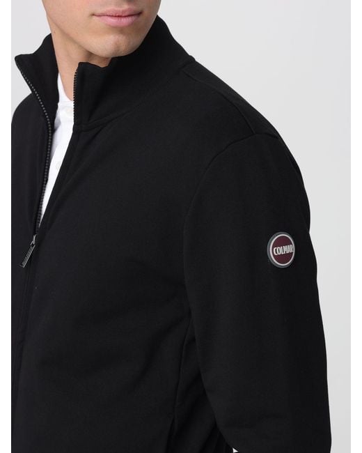 Colmar Black Cotton Zip-Up Sweatshirt for men