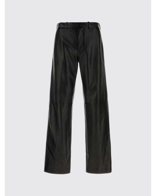Fendi Black Nappa Straight Trousers for men