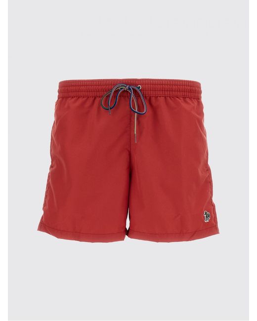 Paul Smith Red Recycled Polyester Swim Trunks for men