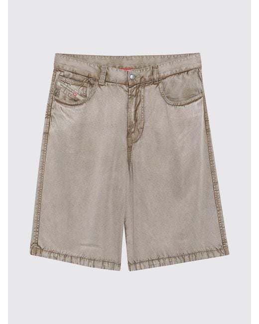 DIESEL Natural Washed Effect 5-Pocket Denim Shorts