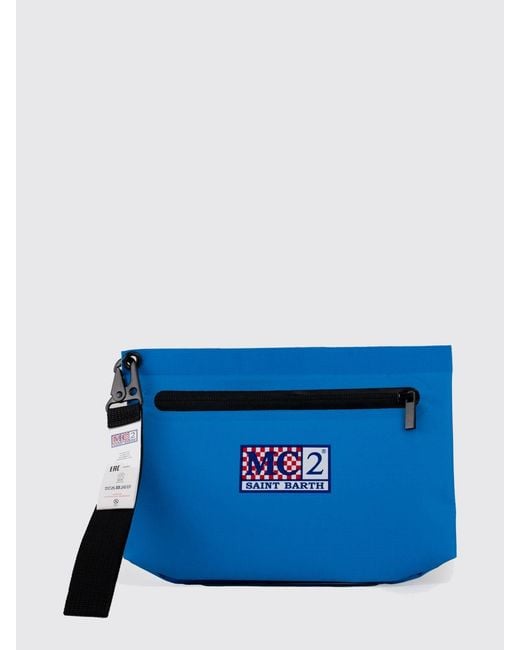 Mc2 Saint Barth Blue Aline Pvc Pouch With A Contrasting Logo And Removable Handle for men