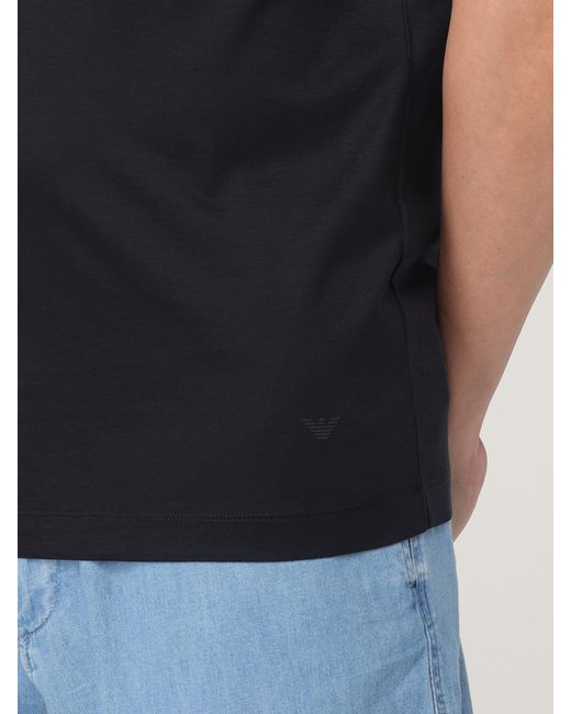 Emporio Armani Blue Short Sleeve Crew Neck Tshirt for men