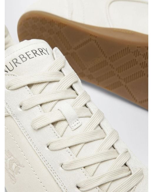 Burberry White Knight Leather Sneakers for men