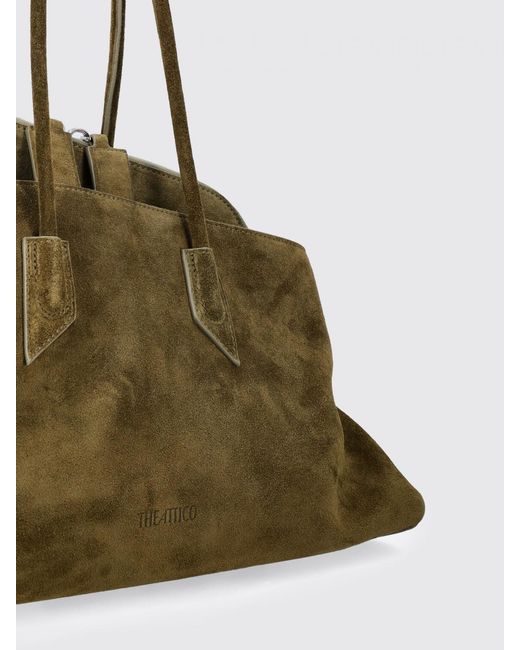 The Attico Green La Passeggiata Medium Suede Bag