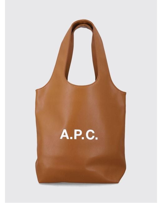 A.P.C. Brown Ninon Logo Faux Leather Shoulder Bag for men