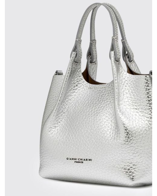 Gianni Chiarini White Dua Hammered Leather Bag
