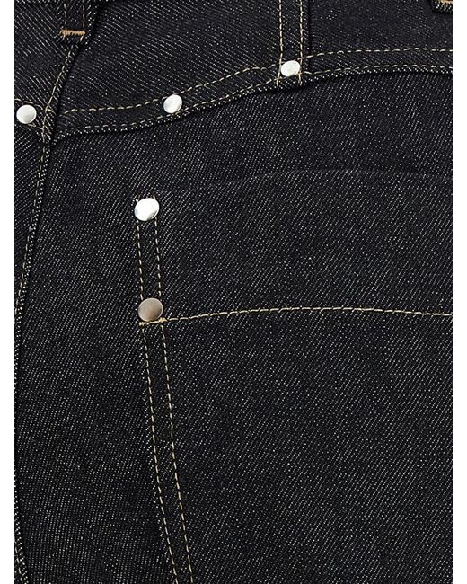 Lemaire Black Straight Cotton Denim Jeans