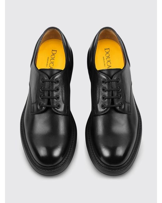Doucal's White Leather Derby Shoes for men