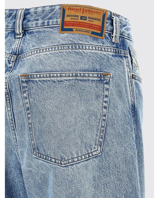 DIESEL Blue D-Sire Wide-Leg Cotton Jeans
