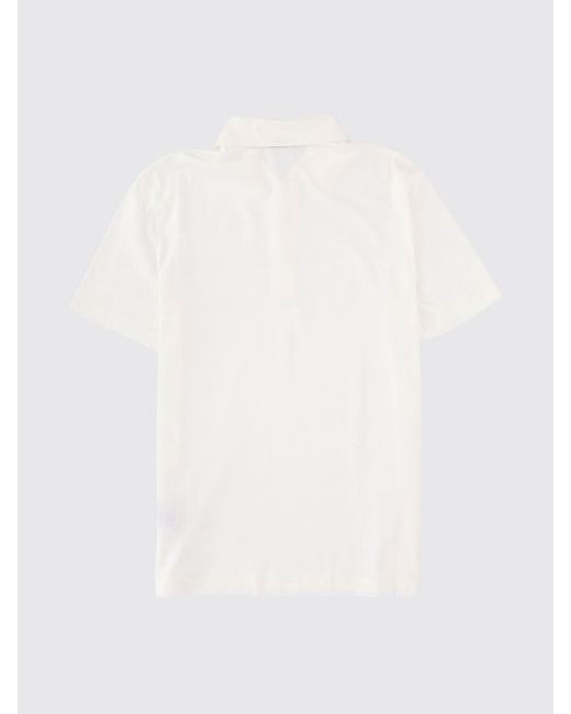 Herno White Short-Sleeve Cotton Polo Shirt With Three-Button Placket for men