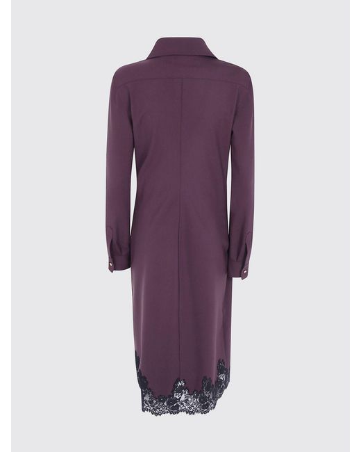 Alberta Ferretti Purple Midi Shirt Dress