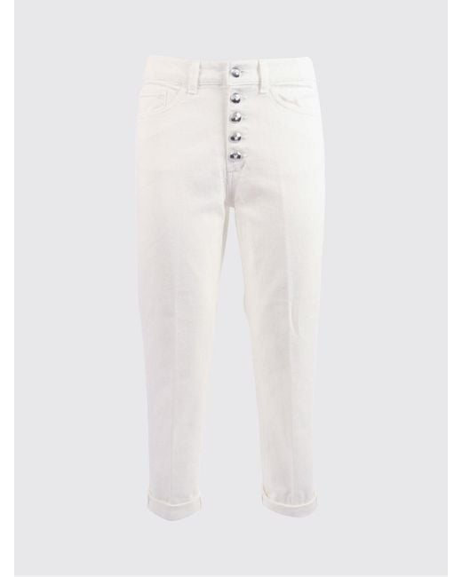 Dondup White Koons Cropped Fit Denim Jeans