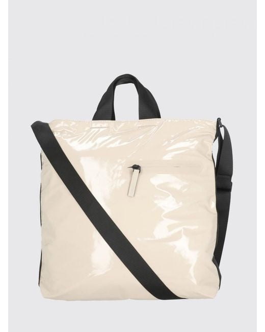 Rains Natural Dash Waterproof Polyurethane Tote Bag With Adjustable Shoulder Strap
