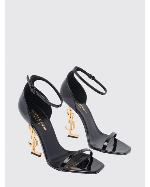 Saint Laurent White Opyum Patent Leather Sandals