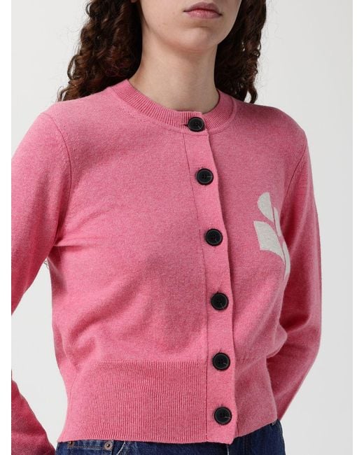 Isabel Marant Pink Newton Cotton And Wool Cardigan