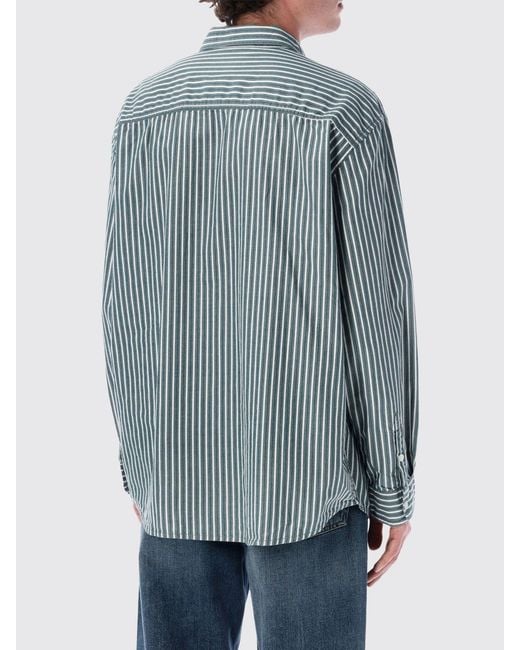 Vans Blue Striped Cotton Poplin Shirt for men