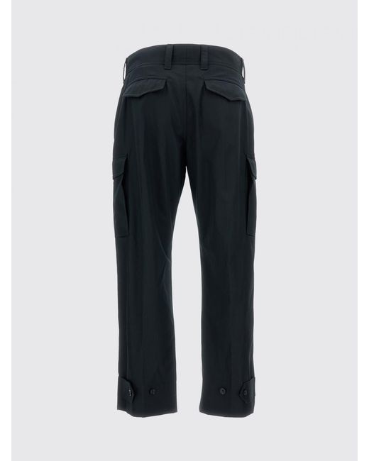 McQueen Black Cotton Cargo Trousers for men